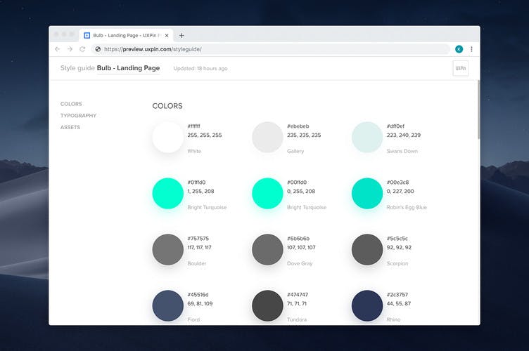 UXPin dashboard