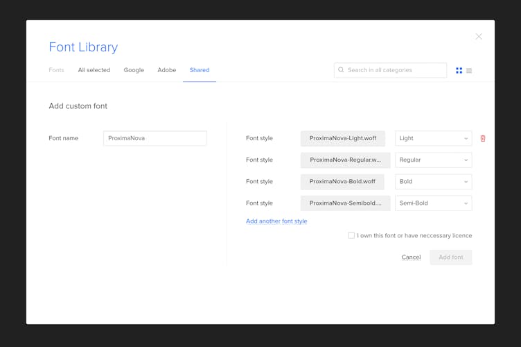 UXPin dashboard