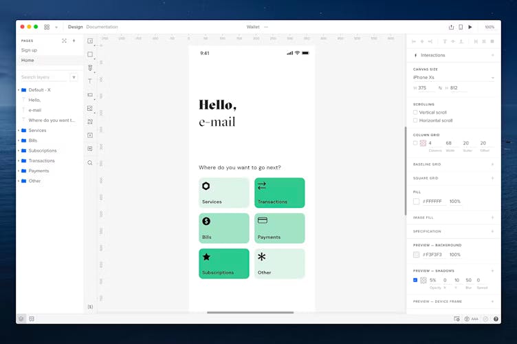 UXPin dashboard