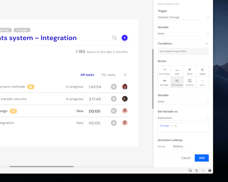 UXPin dashboard